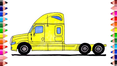 how to draw semi truck.